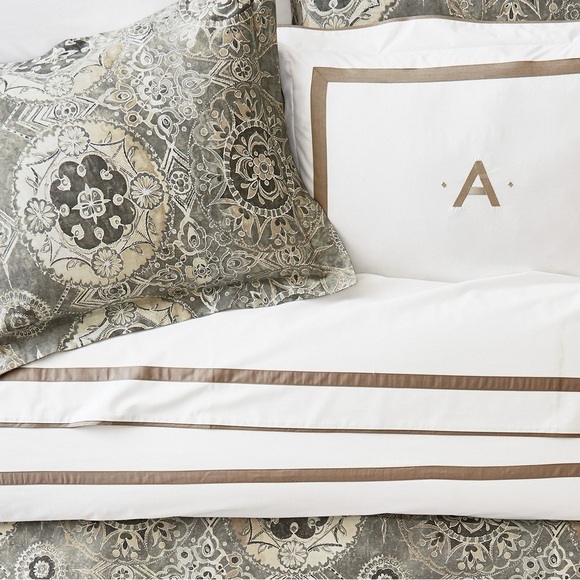 Pottery Barn Jacquelyn medallion organic sateen full queen  duvet cover - Picture 9 of 12